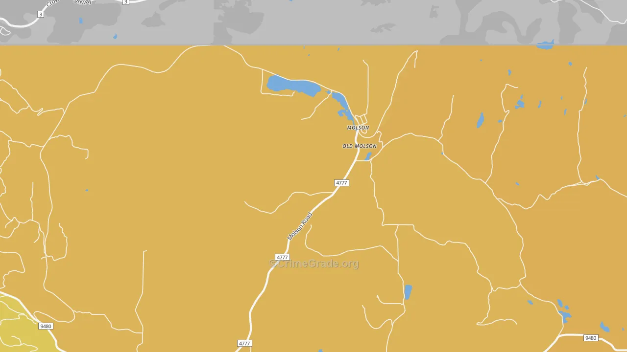 Molson, WA Map of Vandalism Rates