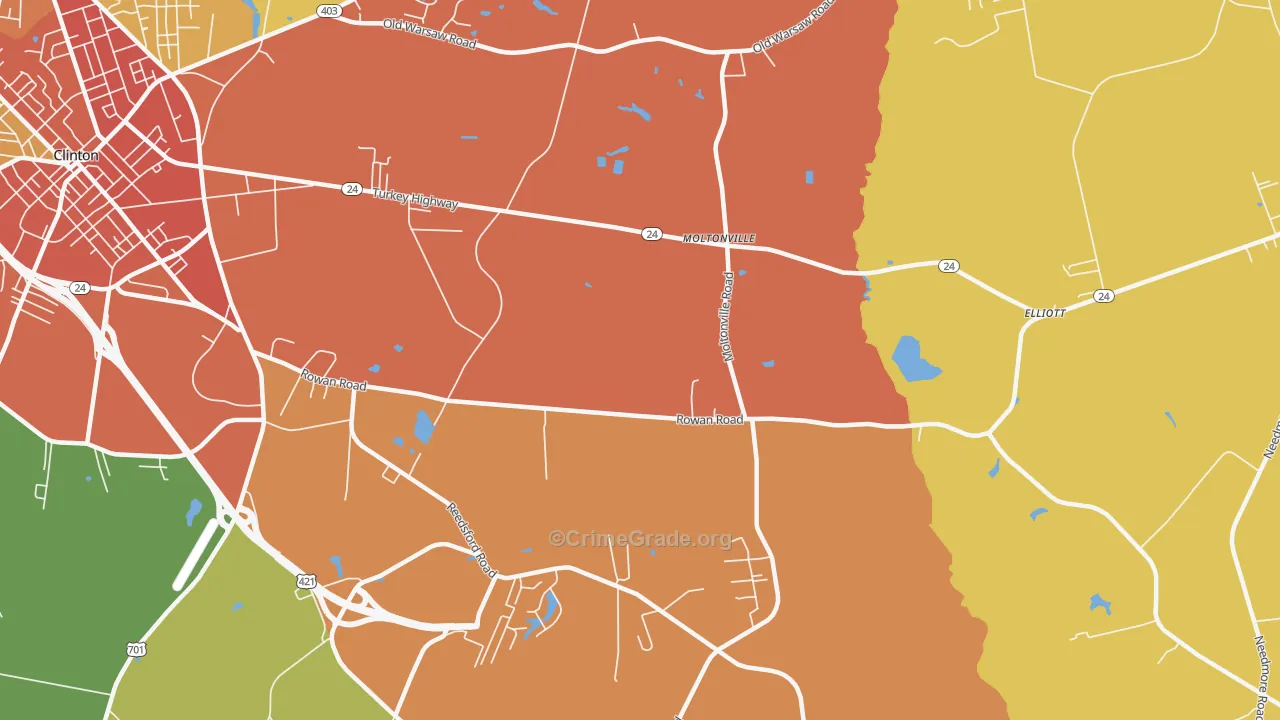 Moltonville, NC Map of Vandalism Rates