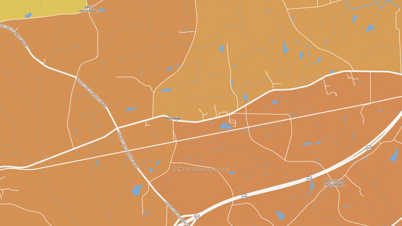 Momeyer, NC Map of Vandalism Rates