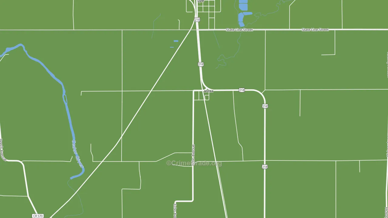 Mona, IA Map of Vandalism Rates