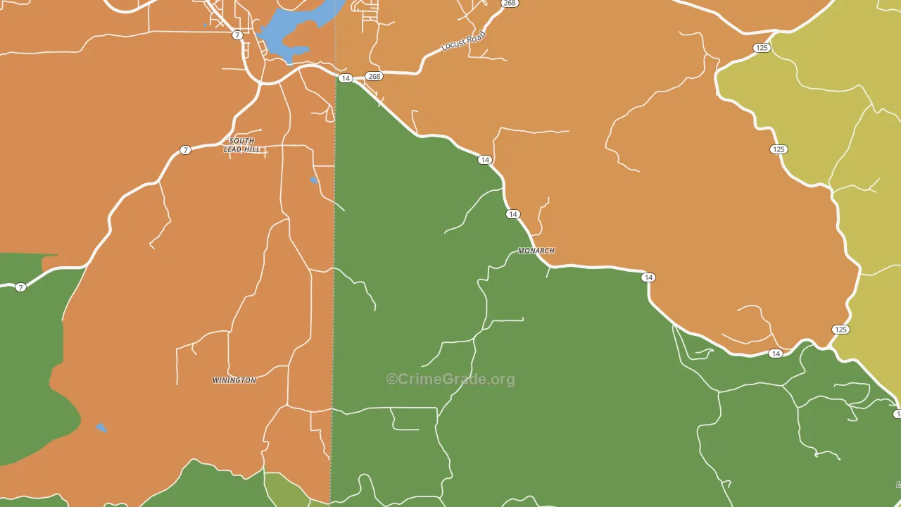 Monarch, AR Map of Vandalism Rates