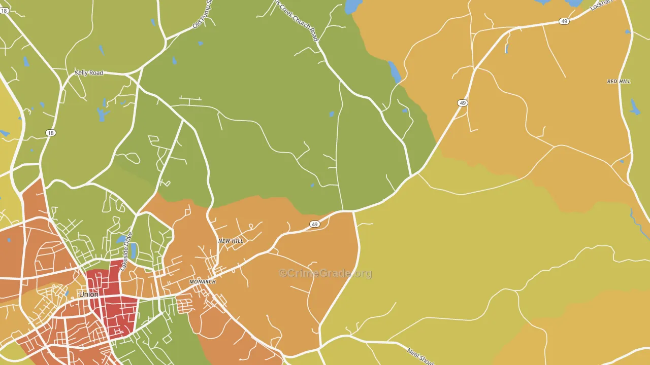 Monarch, SC Map of Vandalism Rates