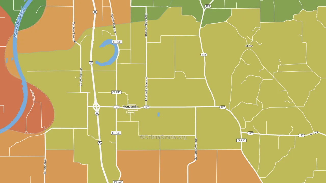 Mondamin, IA Map of Vandalism Rates