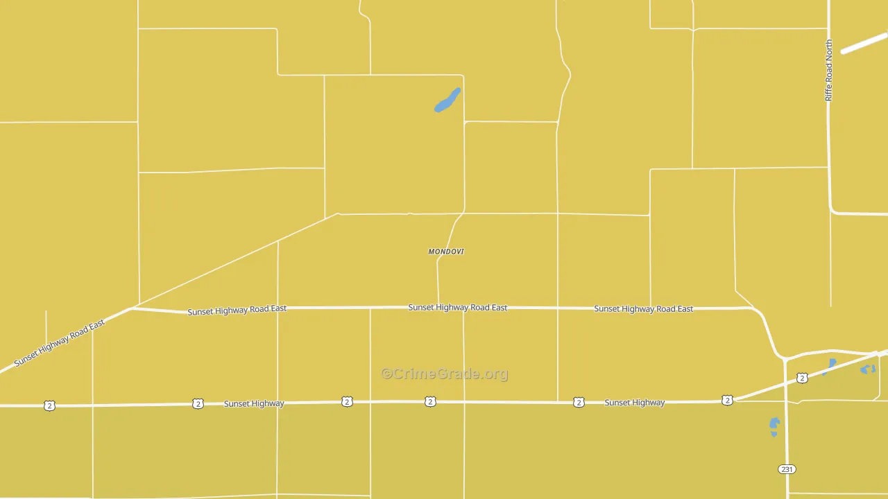 Mondovi, WA Map of Vandalism Rates
