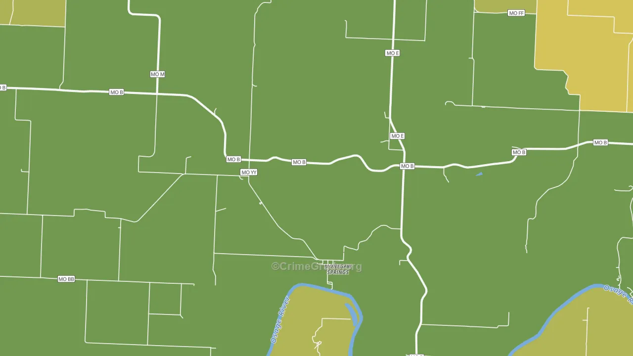 Monegaw Springs, MO Map of Vandalism Rates