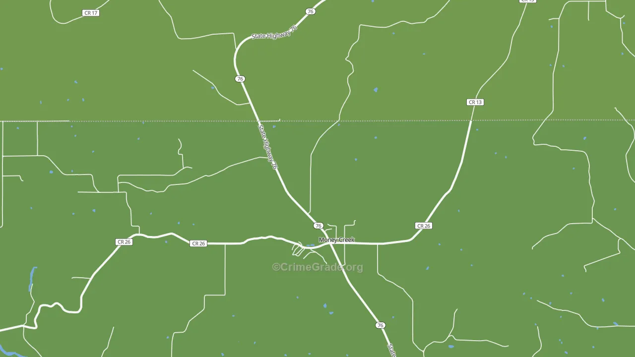 Money Creek, MN Map of Vandalism Rates