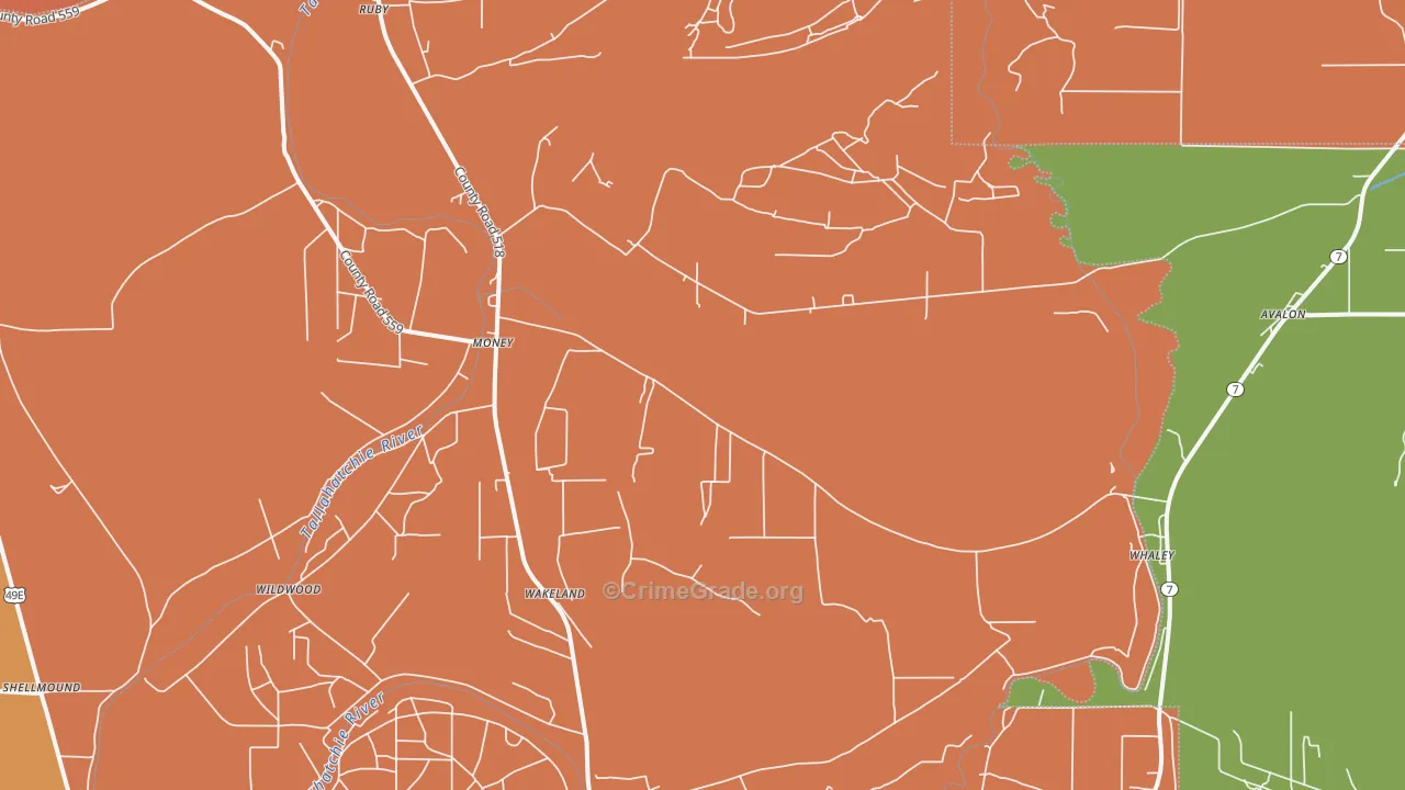 Money, MS Map of Vandalism Rates