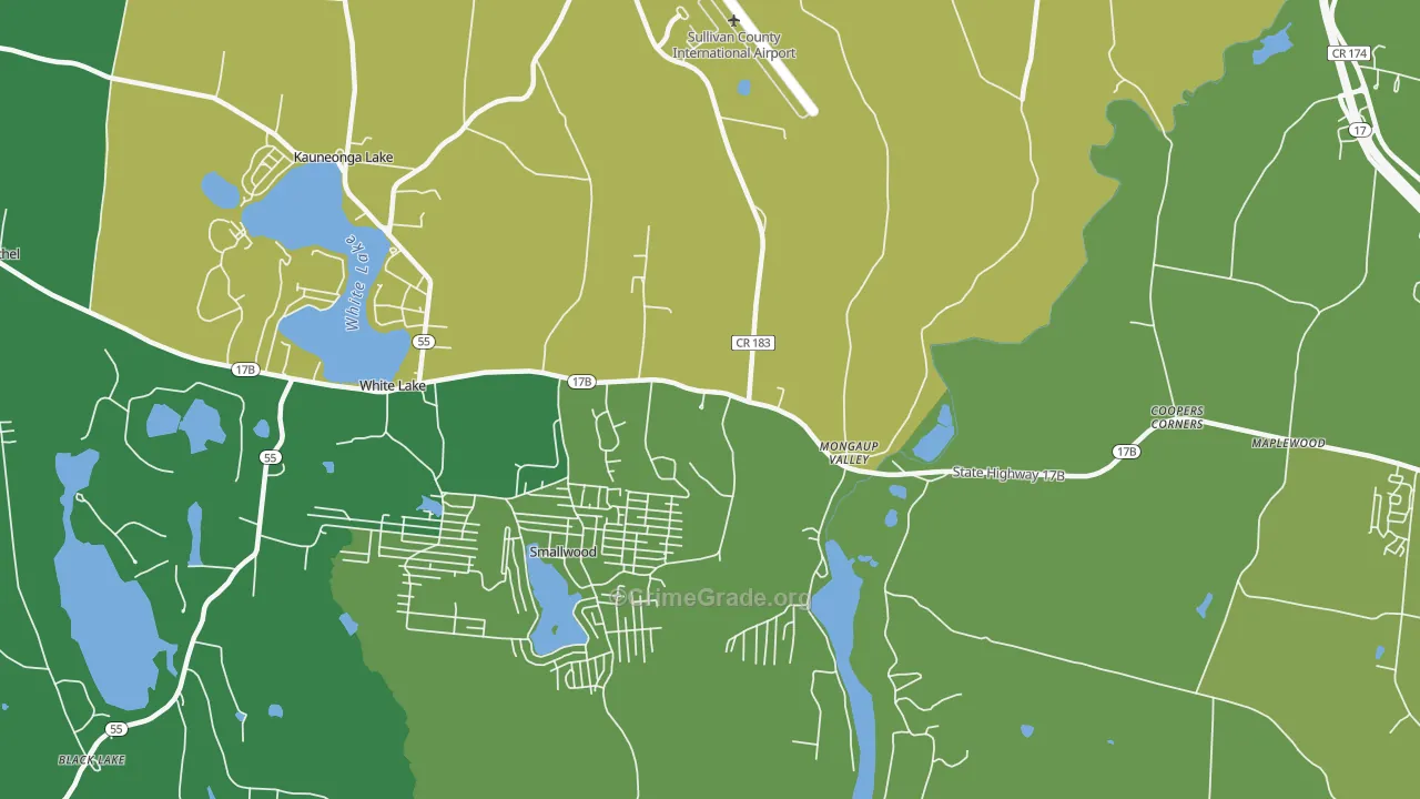 Mongaup Valley, NY Map of Vandalism Rates