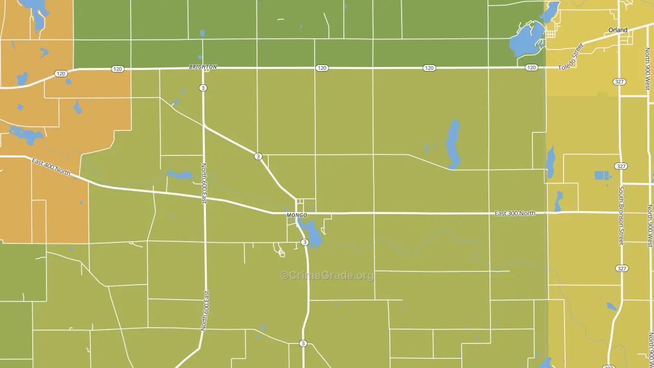 Mongo, IN Map of Vandalism Rates