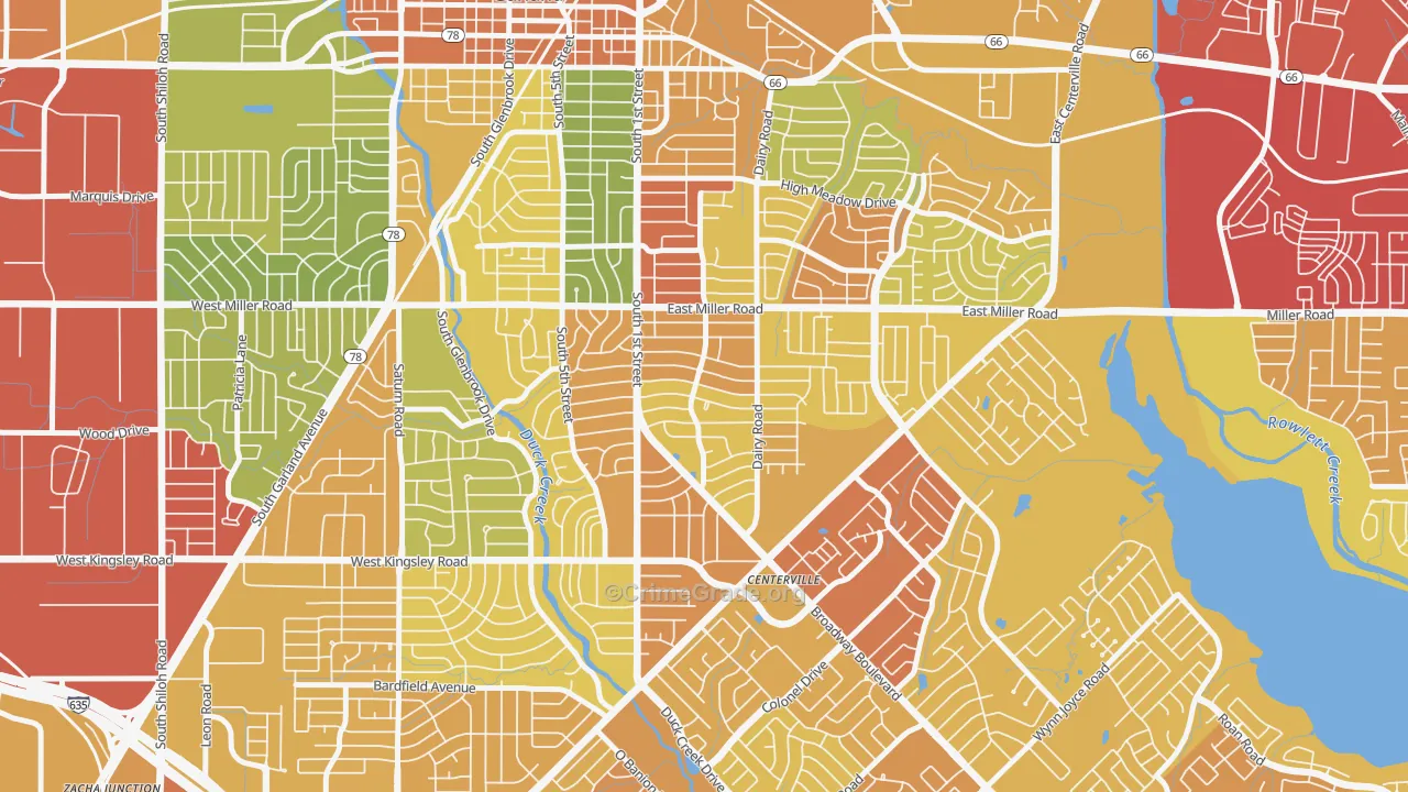 Monica Park, Garland, TX Map of Vandalism Rates