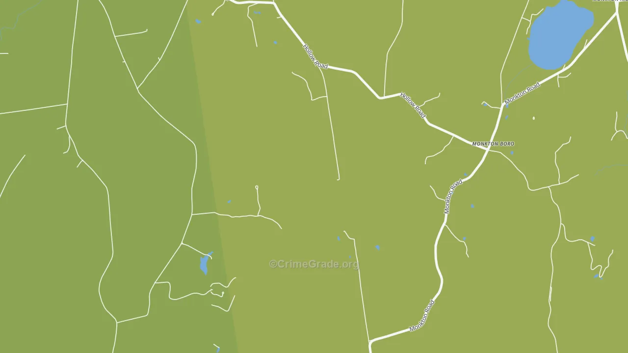 Monkton Boro, VT Map of Vandalism Rates