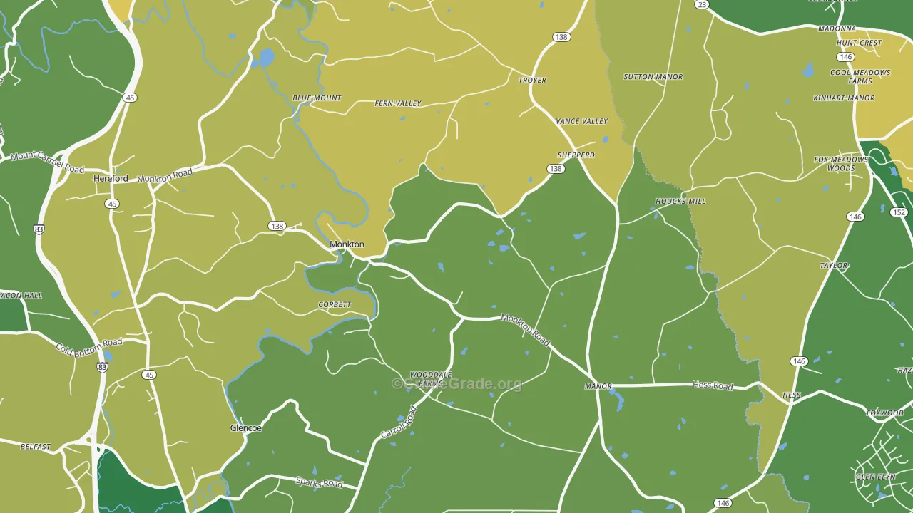 Monkton, MD Map of Vandalism Rates
