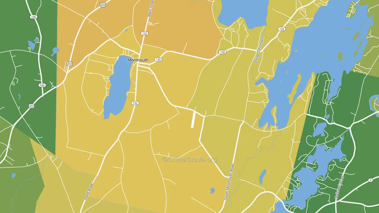 Monmouth, ME Map of Vandalism Rates