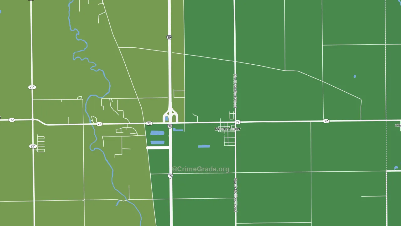 Monroe Center, IL Map of Vandalism Rates