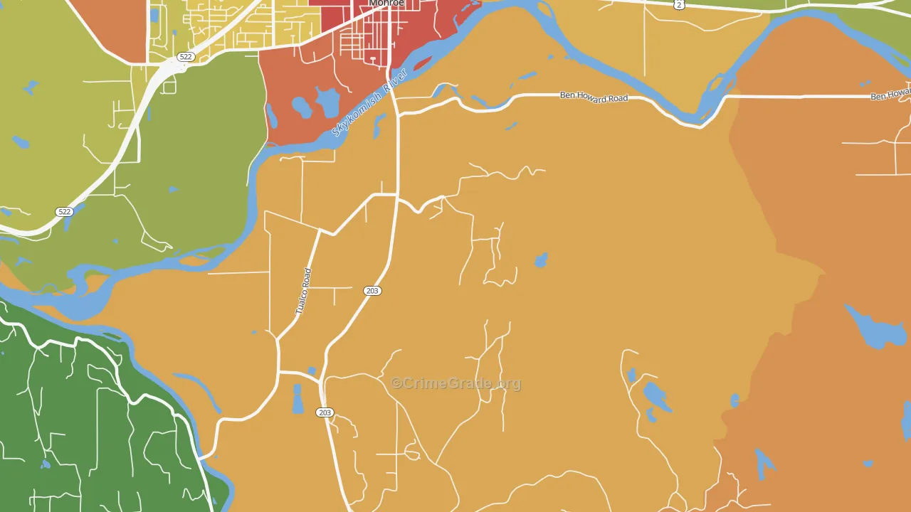 Monroe Junction, WA Map of Vandalism Rates