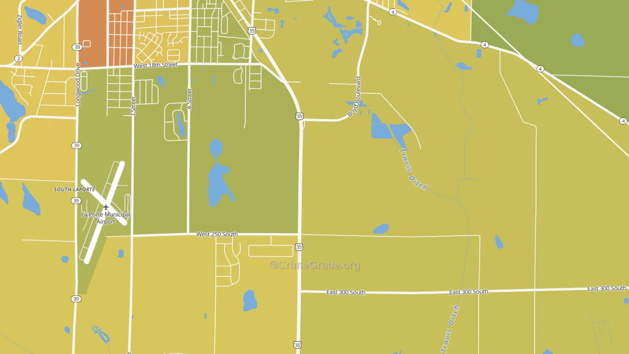 Monroe Manor, IN Map of Vandalism Rates