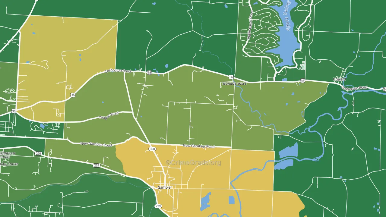 Monroe Mills, OH Map of Vandalism Rates