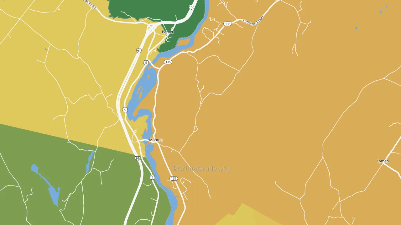 Monroe, NH Map of Vandalism Rates