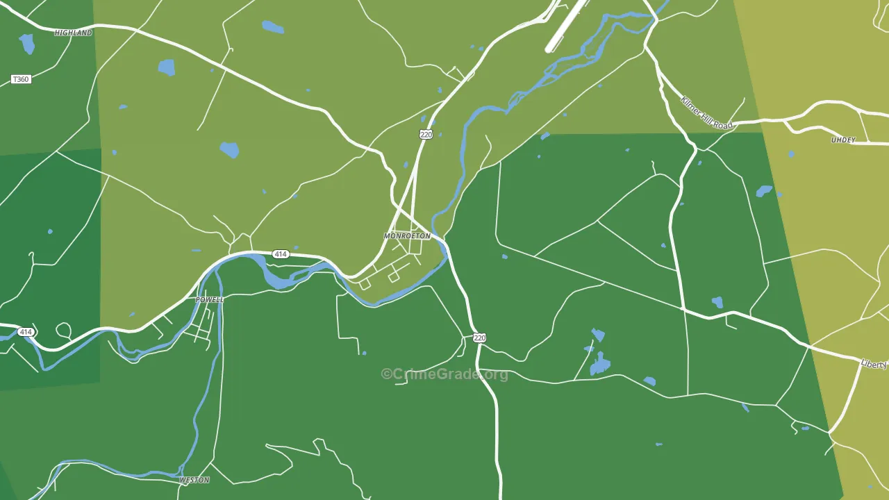 Monroe, PA Map of Vandalism Rates