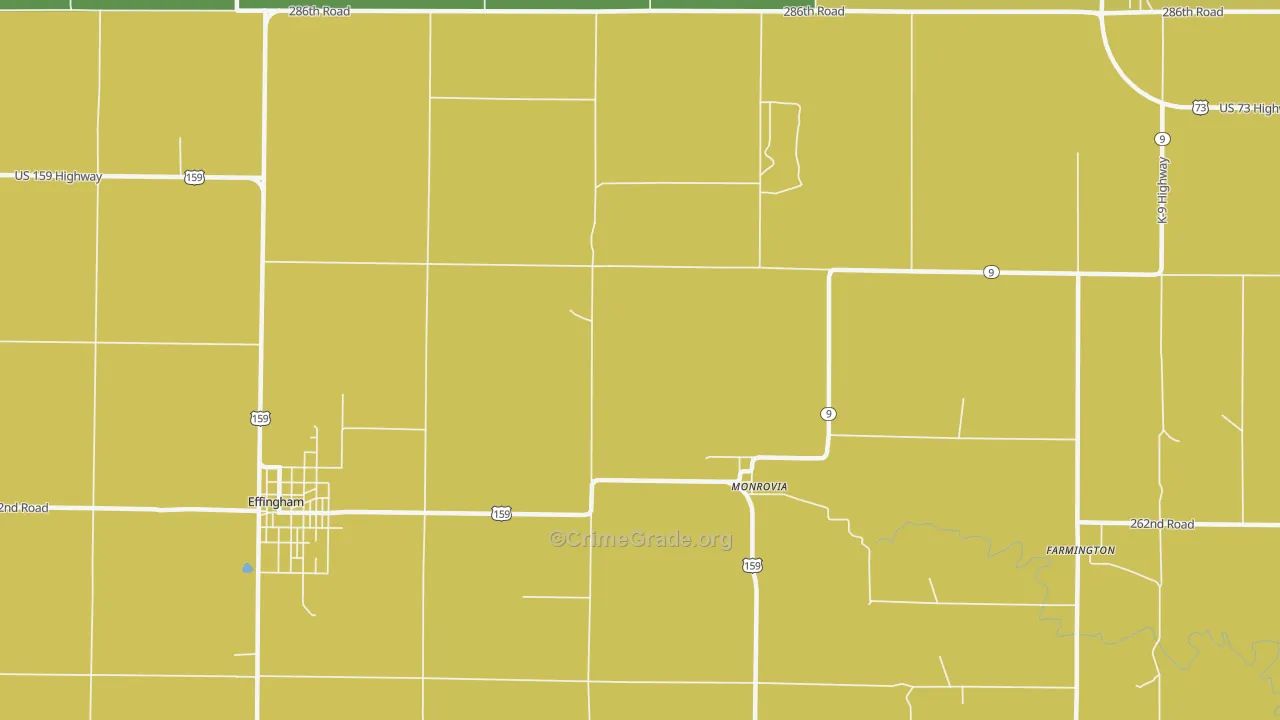 Monrovia, KS Map of Vandalism Rates