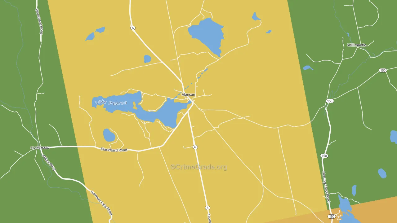 Monson, ME Map of Vandalism Rates