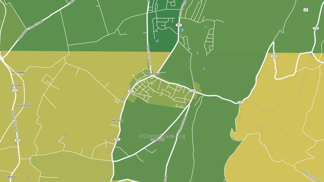 Mont Alto, PA Map of Vandalism Rates