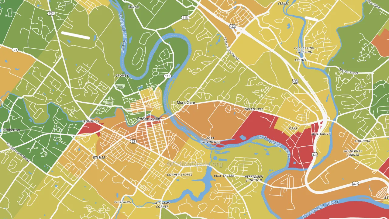 Mont Clare, PA Map of Vandalism Rates
