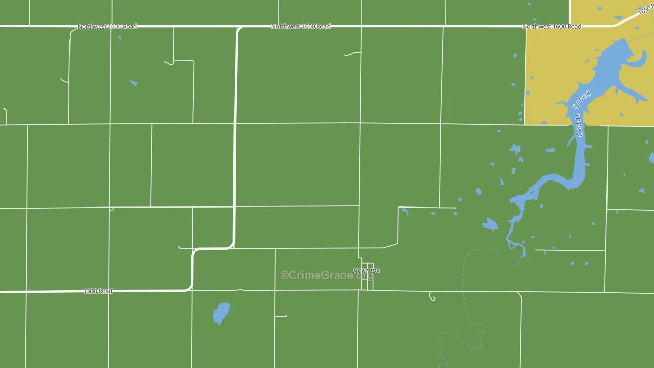 Mont Ida, KS Map of Vandalism Rates