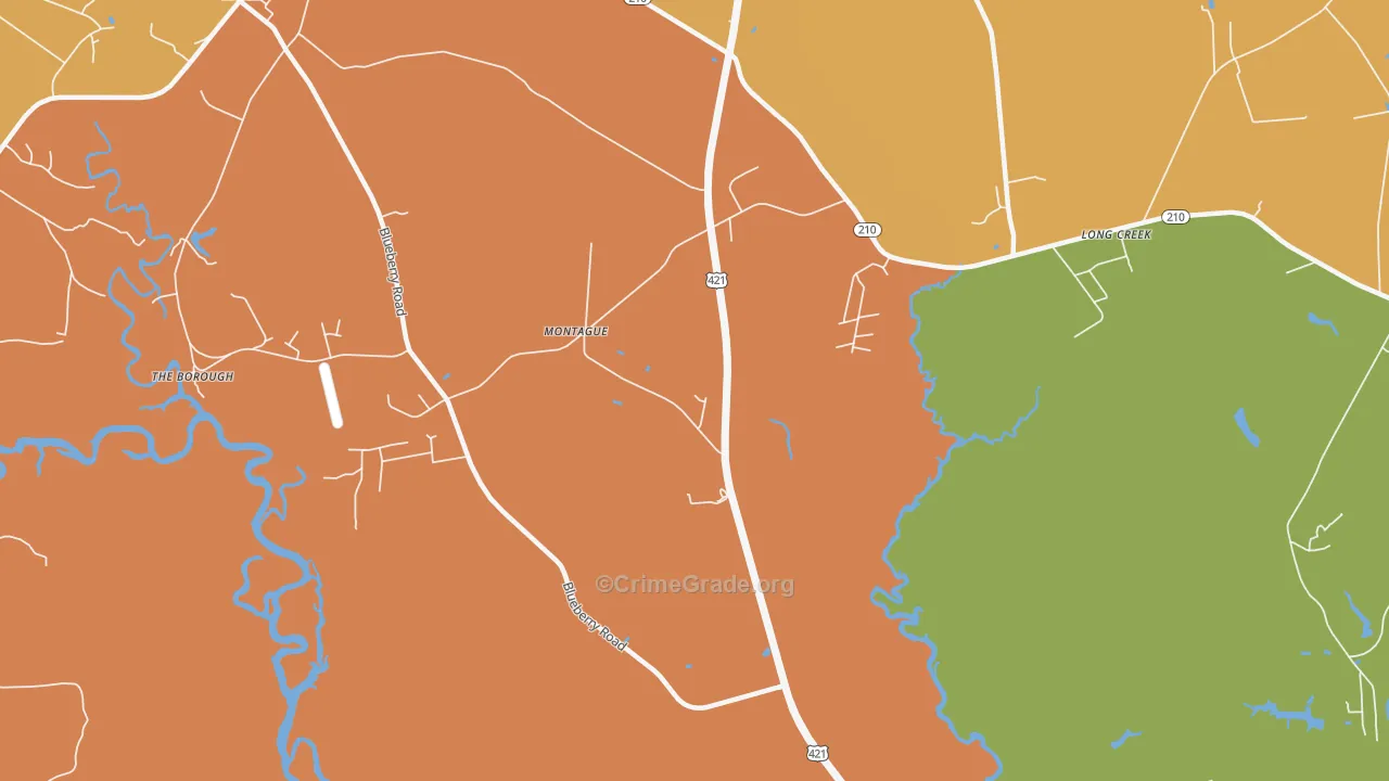 Montague, NC Map of Vandalism Rates