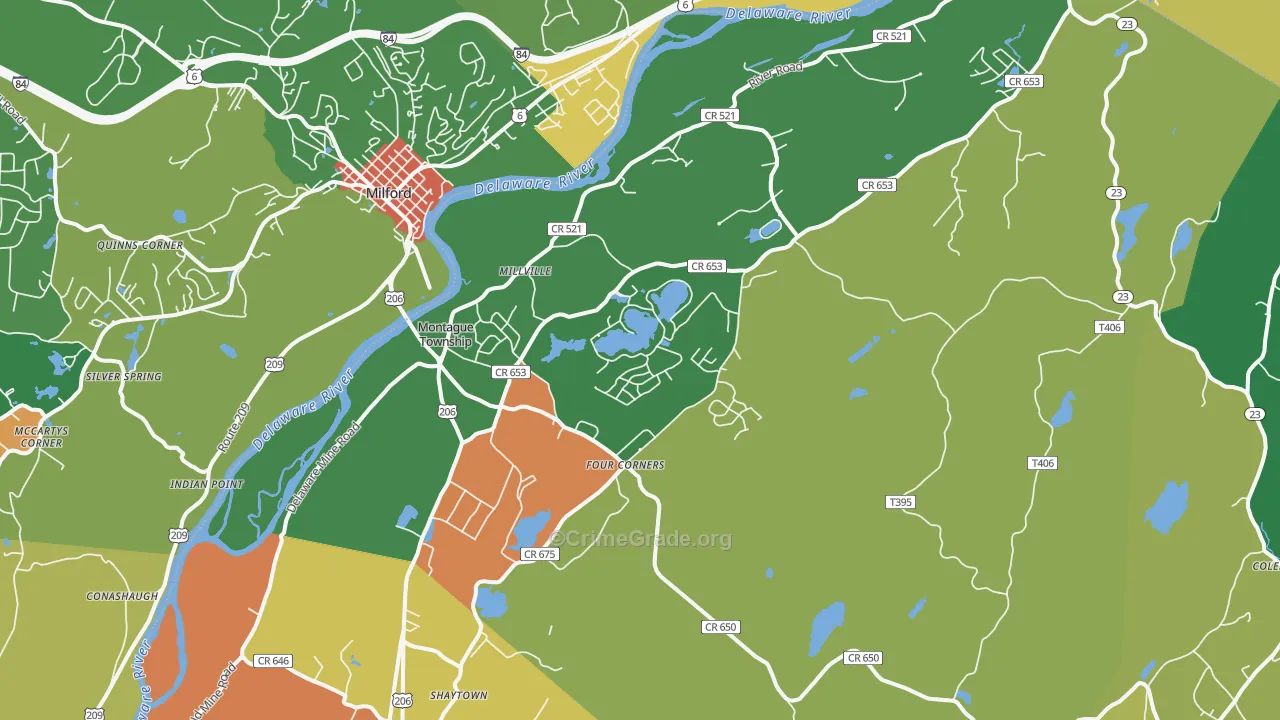 Montague, NJ Map of Vandalism Rates