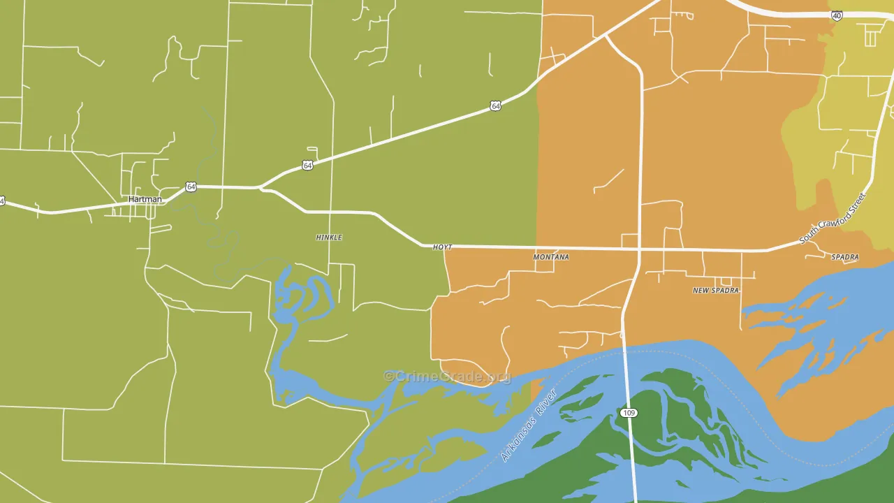 Montana, AR Map of Vandalism Rates
