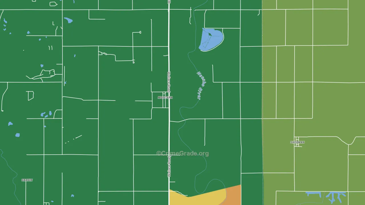 Montana, KS Map of Vandalism Rates