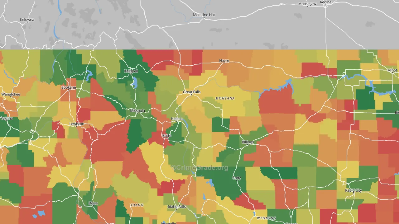 Montana Map of Vandalism Rates