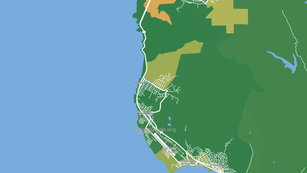 Montara, CA Map of Vandalism Rates