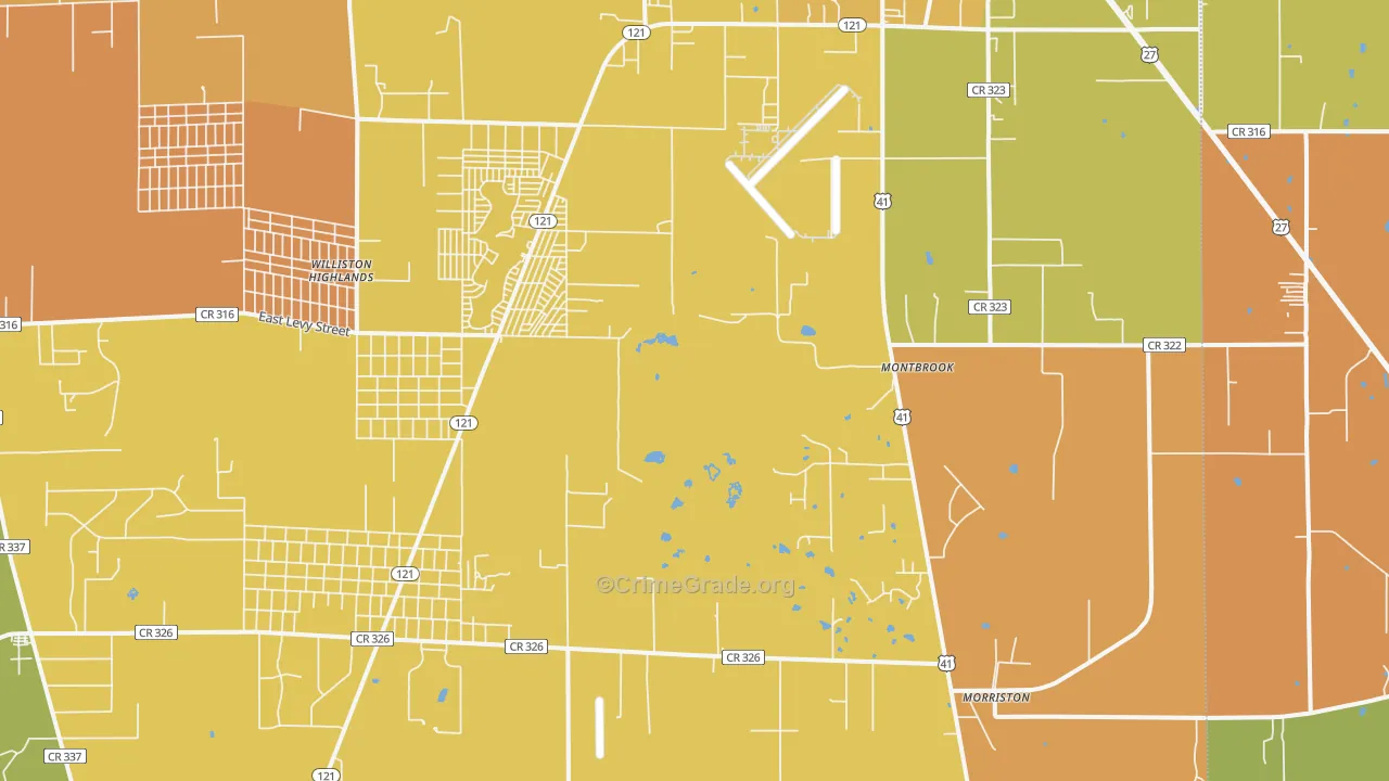 Montbrook, FL Map of Vandalism Rates