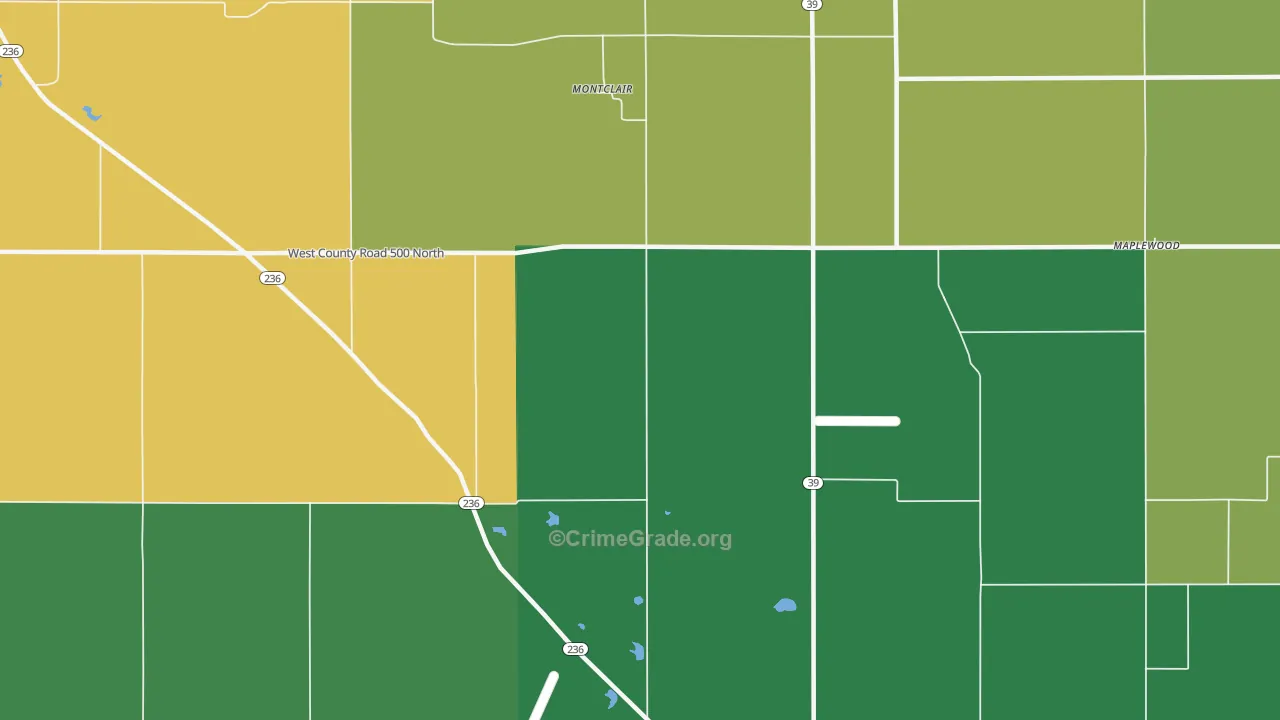 Montclair, IN Map of Vandalism Rates