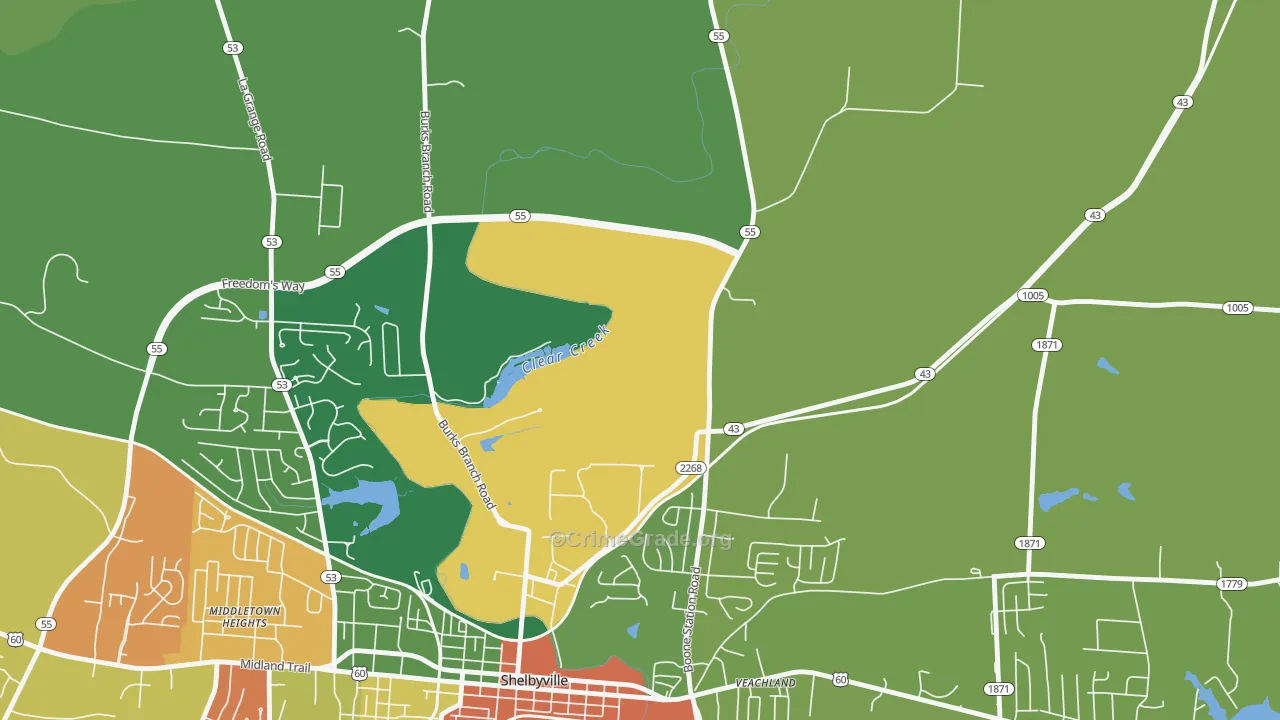 Montclair, KY Map of Vandalism Rates
