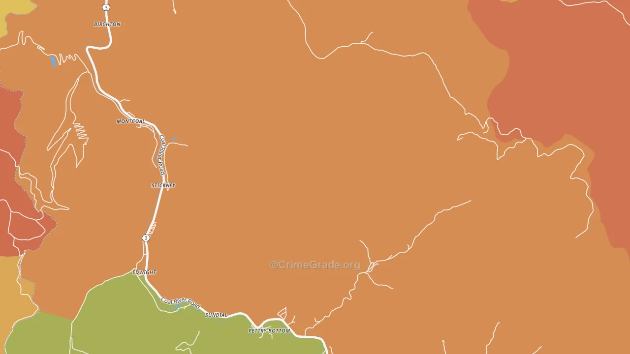 Montcoal, WV Map of Vandalism Rates