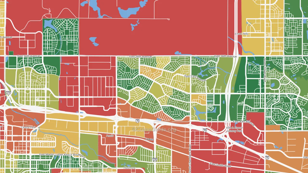 Montebello, Denver, CO Map of Vandalism Rates