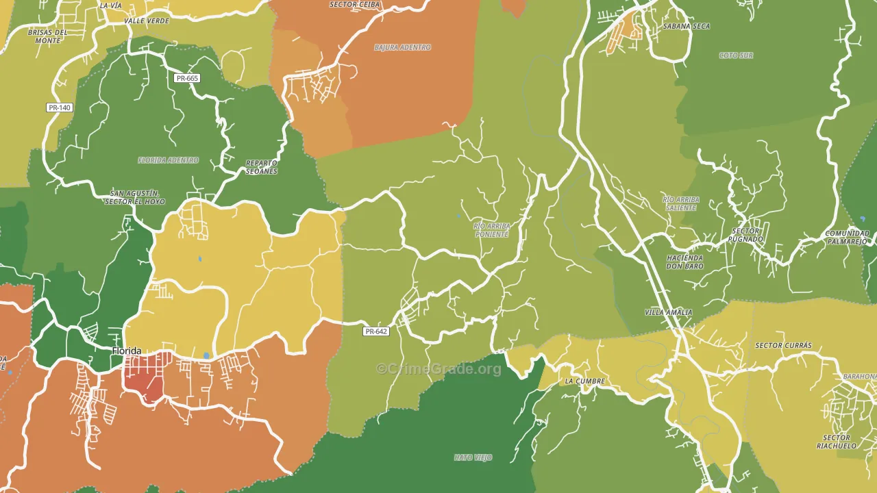 Montebello, PR Map of Vandalism Rates