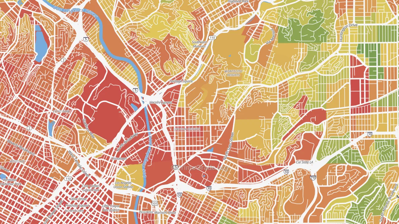 Montecito Heights, Los Angeles, CA Map of Vandalism Rates
