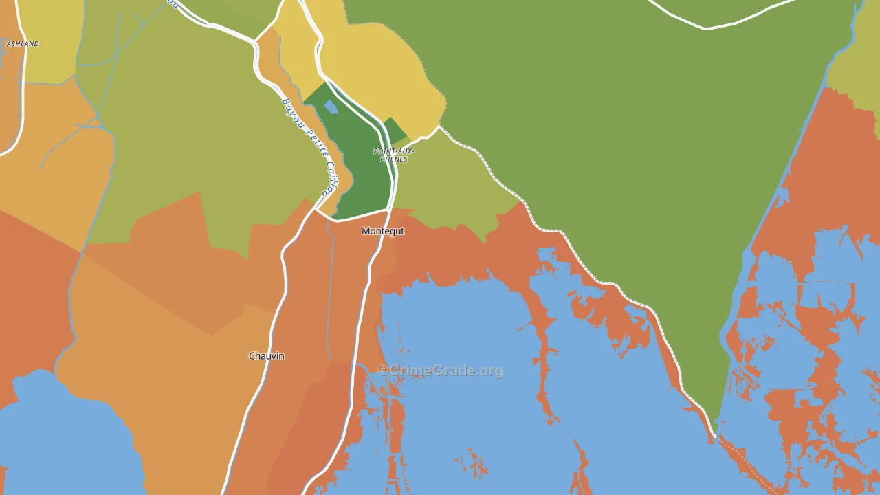 Montegut, LA Map of Vandalism Rates