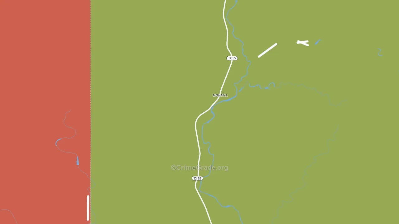 Montell, TX Map of Vandalism Rates