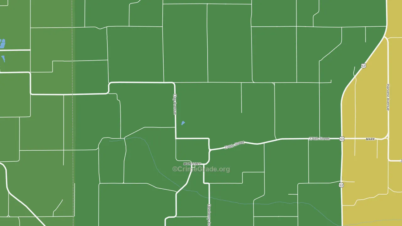Monterey, IA Map of Vandalism Rates