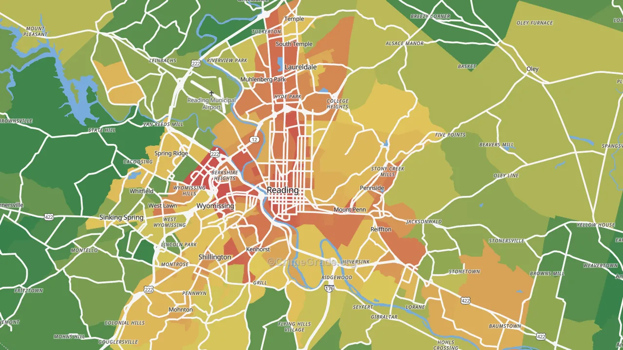 Monterey, PA Map of Vandalism Rates