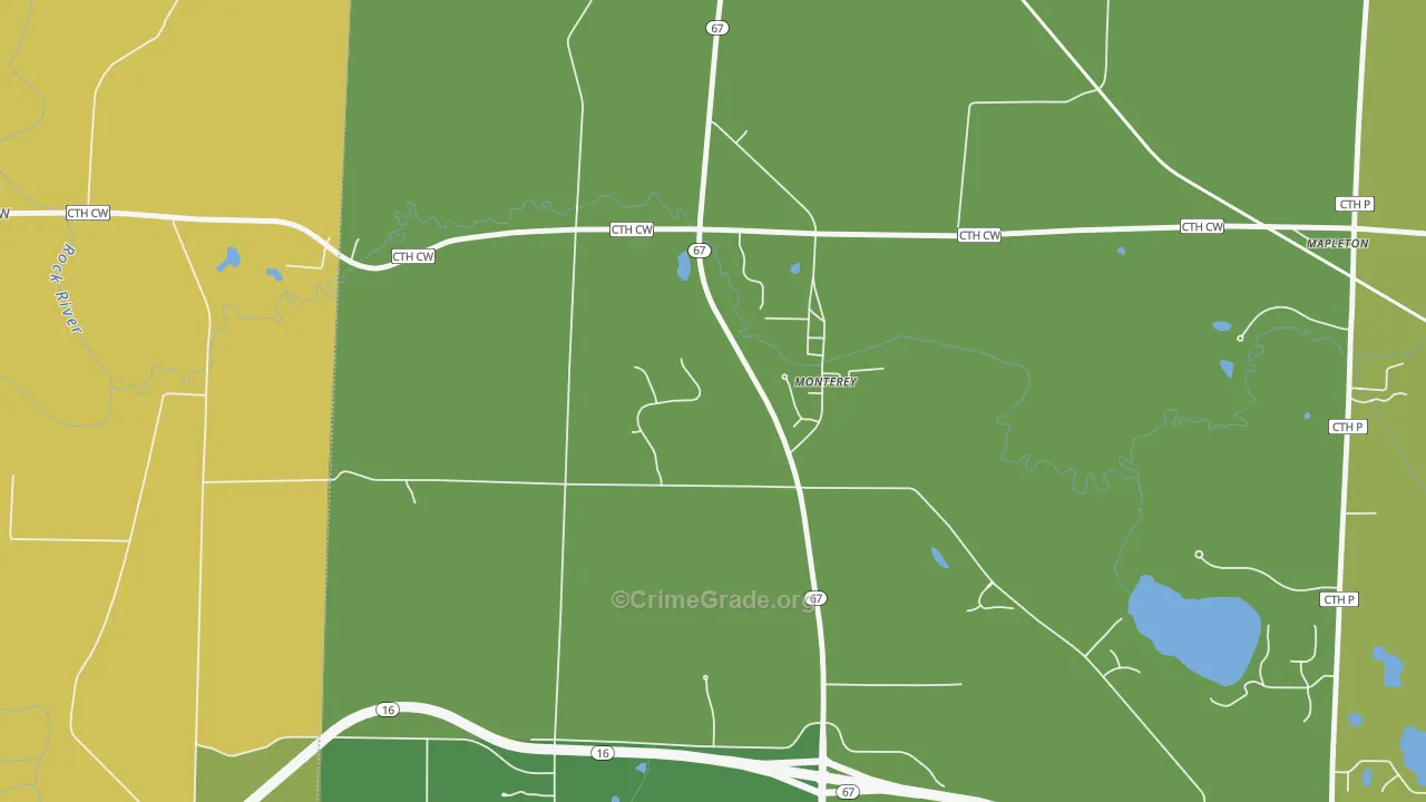Monterey, WI Map of Vandalism Rates