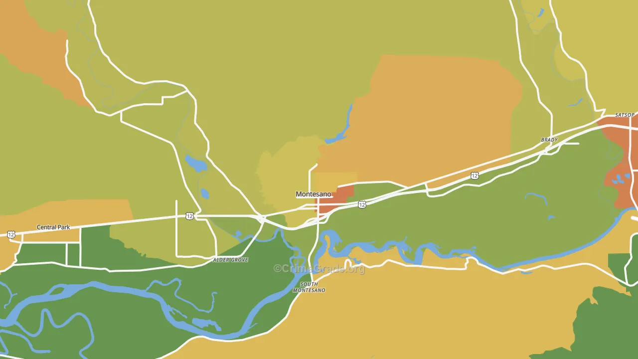 Montesano, WA Map of Vandalism Rates