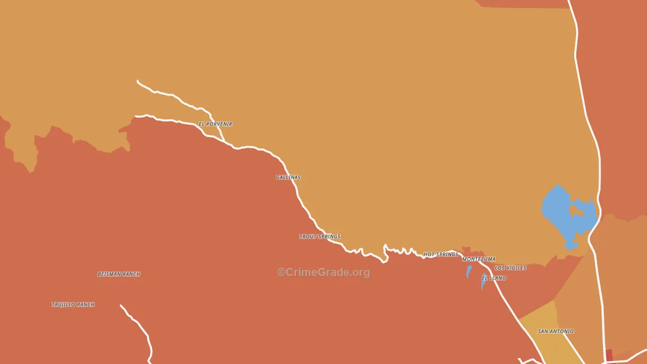 Montezuma, NM Map of Vandalism Rates
