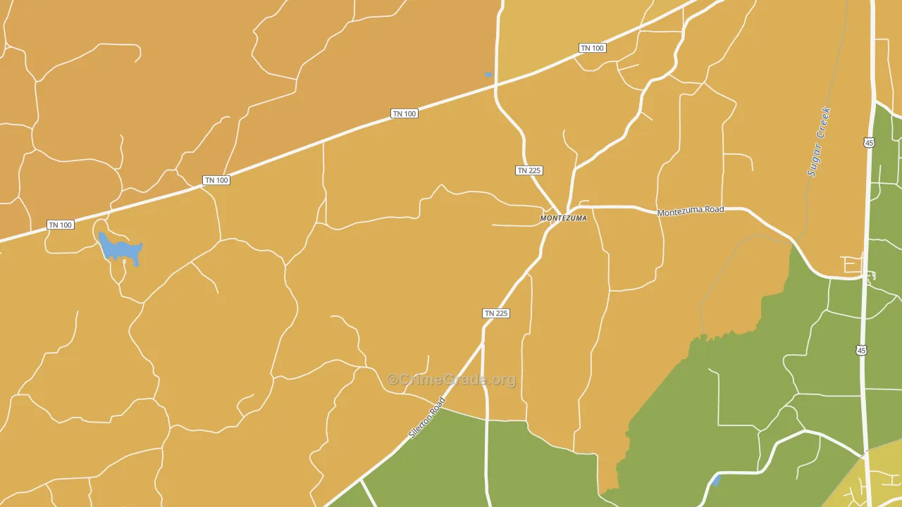 Montezuma, TN Map of Vandalism Rates