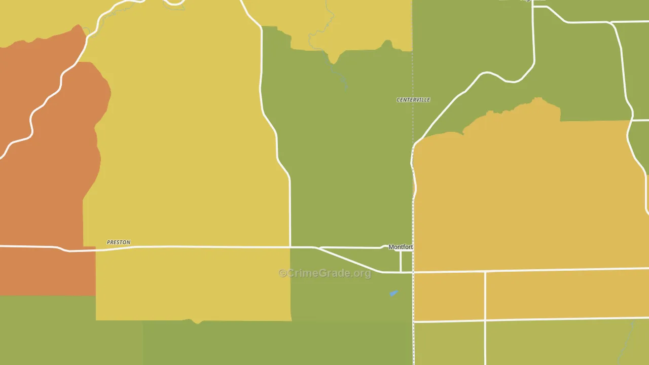 Montfort, WI Map of Vandalism Rates